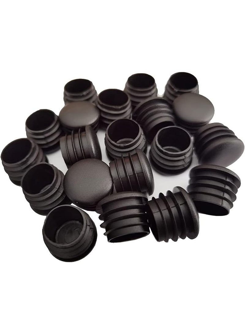 Round Plastic Plug, Black Tubing End Cap Plug Chair Glide Round Pipe End Cap Furniture Chair/Leg Pipe Cover Insert (20 PCS) (1 inch) - Image 1